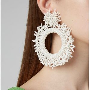 Casa Chiqui Chiquira white beaded earrings